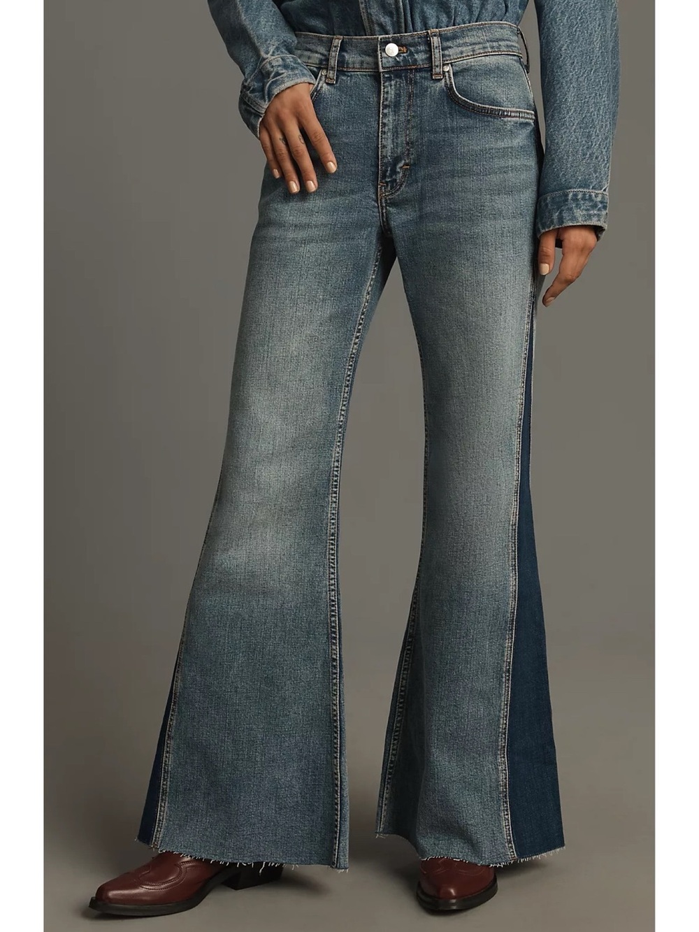 Anthropologie Pilcro High Rise Pieced Flare Leg Jeans